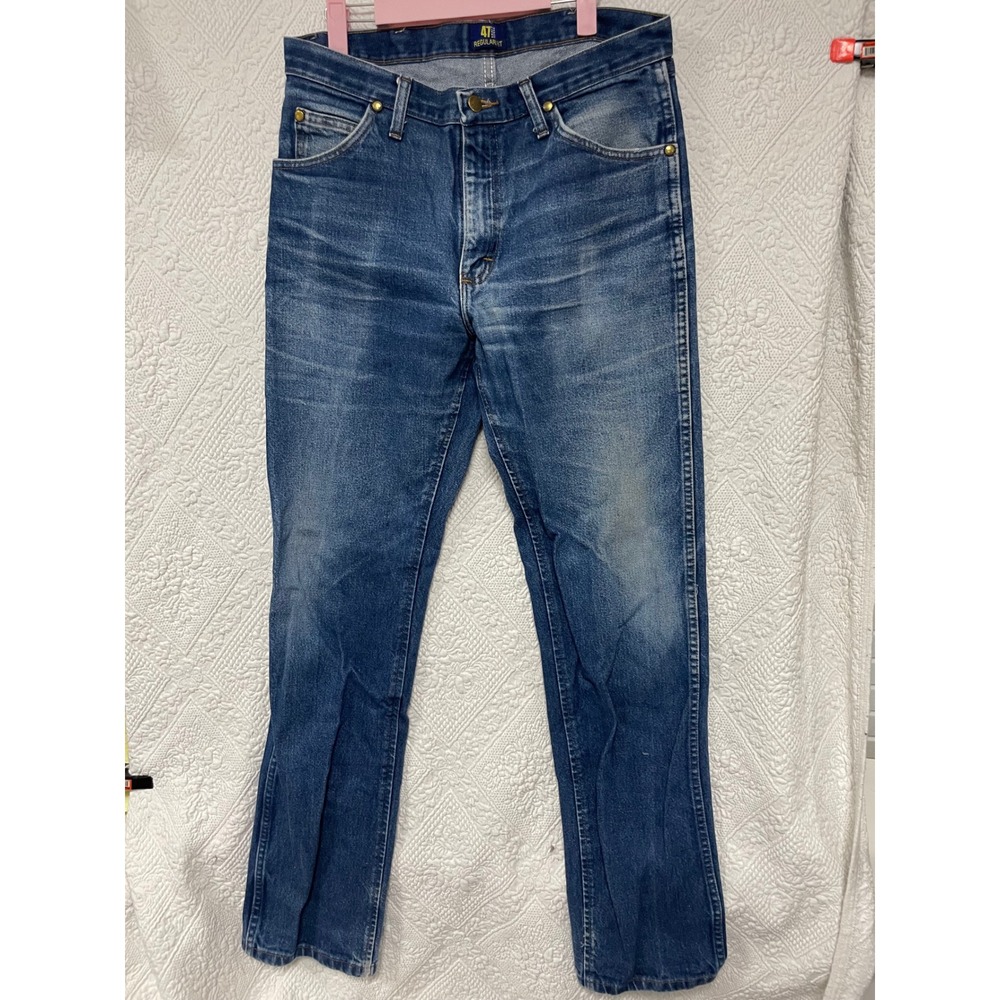 Wrangler 47MWZ Regular Fit Mens Jeans 32x36 Medium Wash Blue Straight Leg Denim